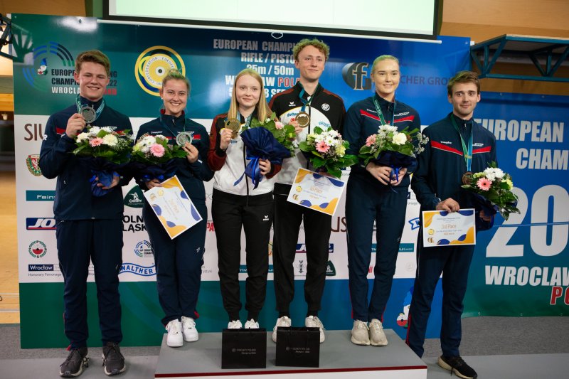 Siegerehrung KK-Liegend Mixed Team EM 2022